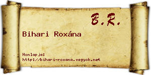 Bihari Roxána névjegykártya