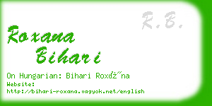 roxana bihari business card